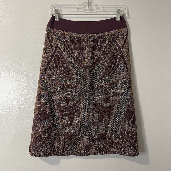 CECILLIA PRADO Anthropologie Lumi Midi Sweater Skirt Medium Petite NEW Metallic - Picture 3 of 15